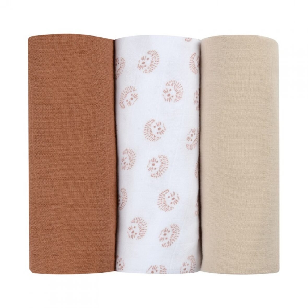 Beaba Lot de 3 langes en coton Bio Hérisson