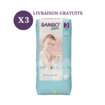 Retrouvez Bambo Nature Pack x3 Couches Écologiques T3 | 4-8 kg | 156 couches aux meilleurs prix sur bbmaman.ma. Livraison partout au Maroc.