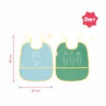 bebemaman-badabulle-Lot-2-Bavoirs-Bleu-Vert-4