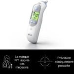 e Braun ThermoScan 7+ mesure la température en 1 seconde avec précision clinique. Technologie Age Precision et ExacTemp. Livré avec 21 embouts jetables. Livraison rapide au Maroc.