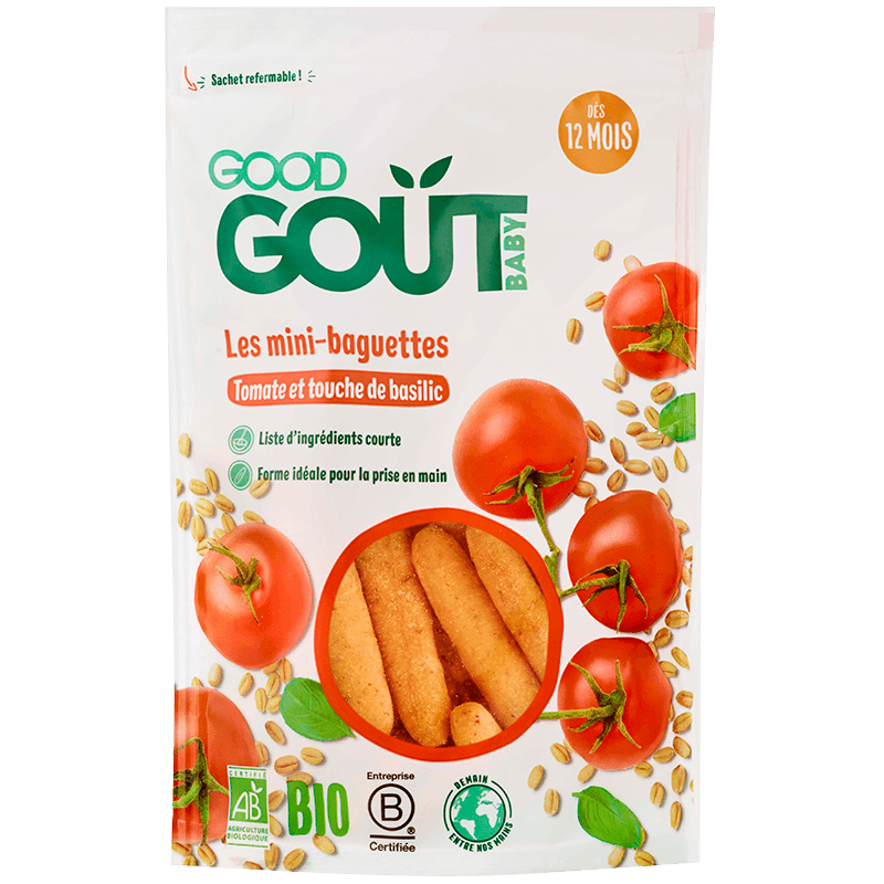 Good Goût Mini baguettes à la tomate et au basilic 12m+