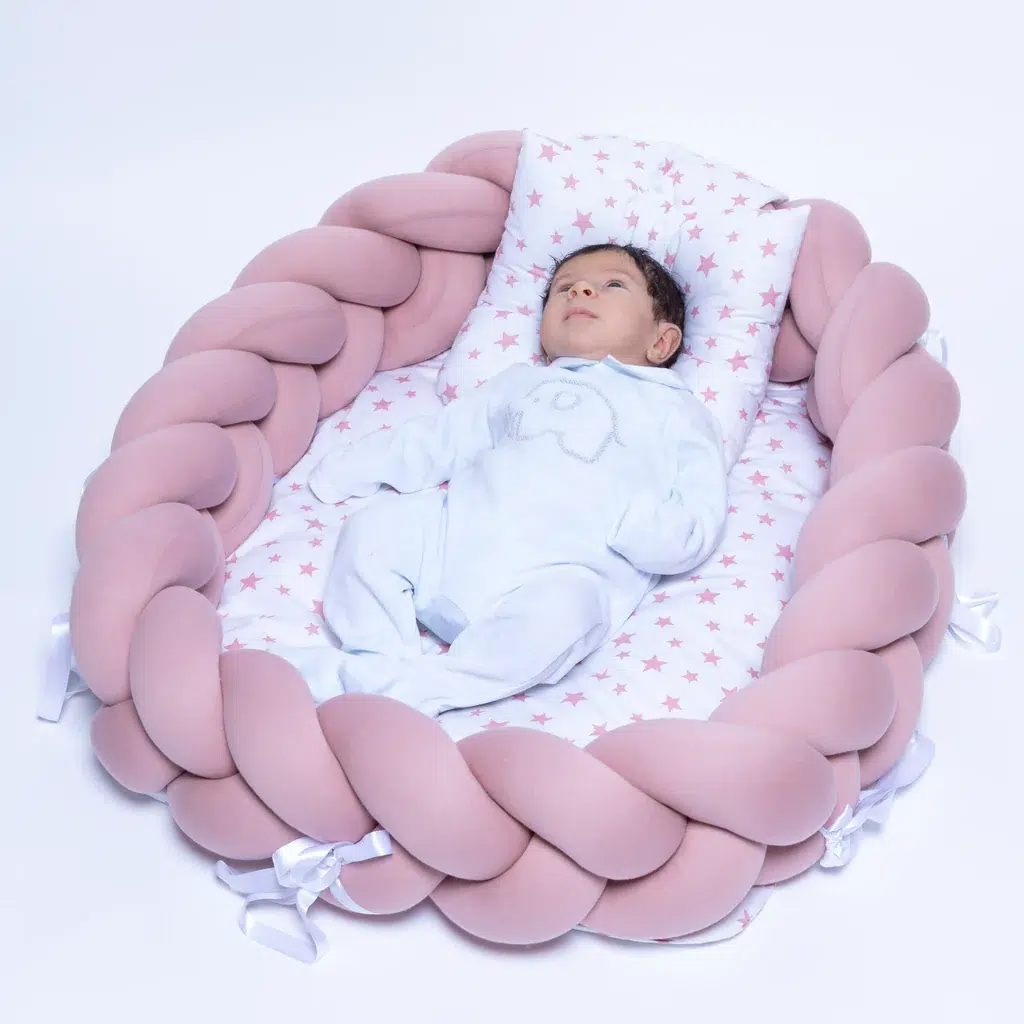 Bebemaman-Lit Cocon Rose Étoiles