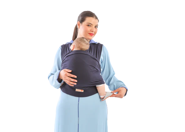 Echarpe de Portage avec Soutien Lombaire – Bleu