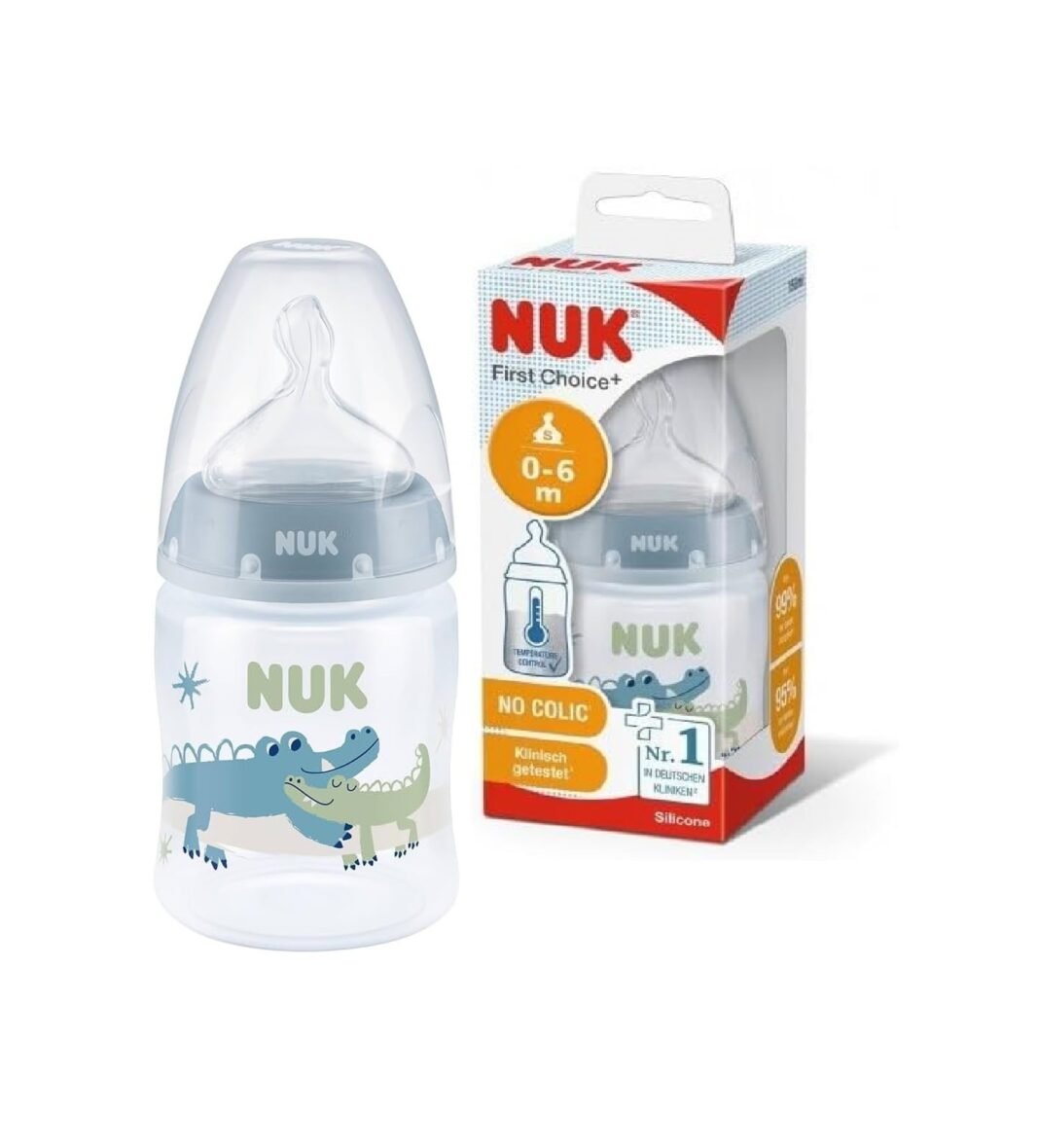 Nuk Biberon first choice+ Température control 150ml 0-6mois Crocodiles