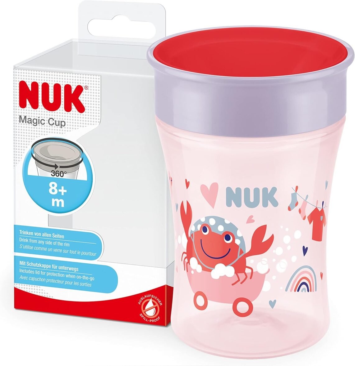 Nuk Tasse Magic Cup 360° Crabe Rouge 8 mois+