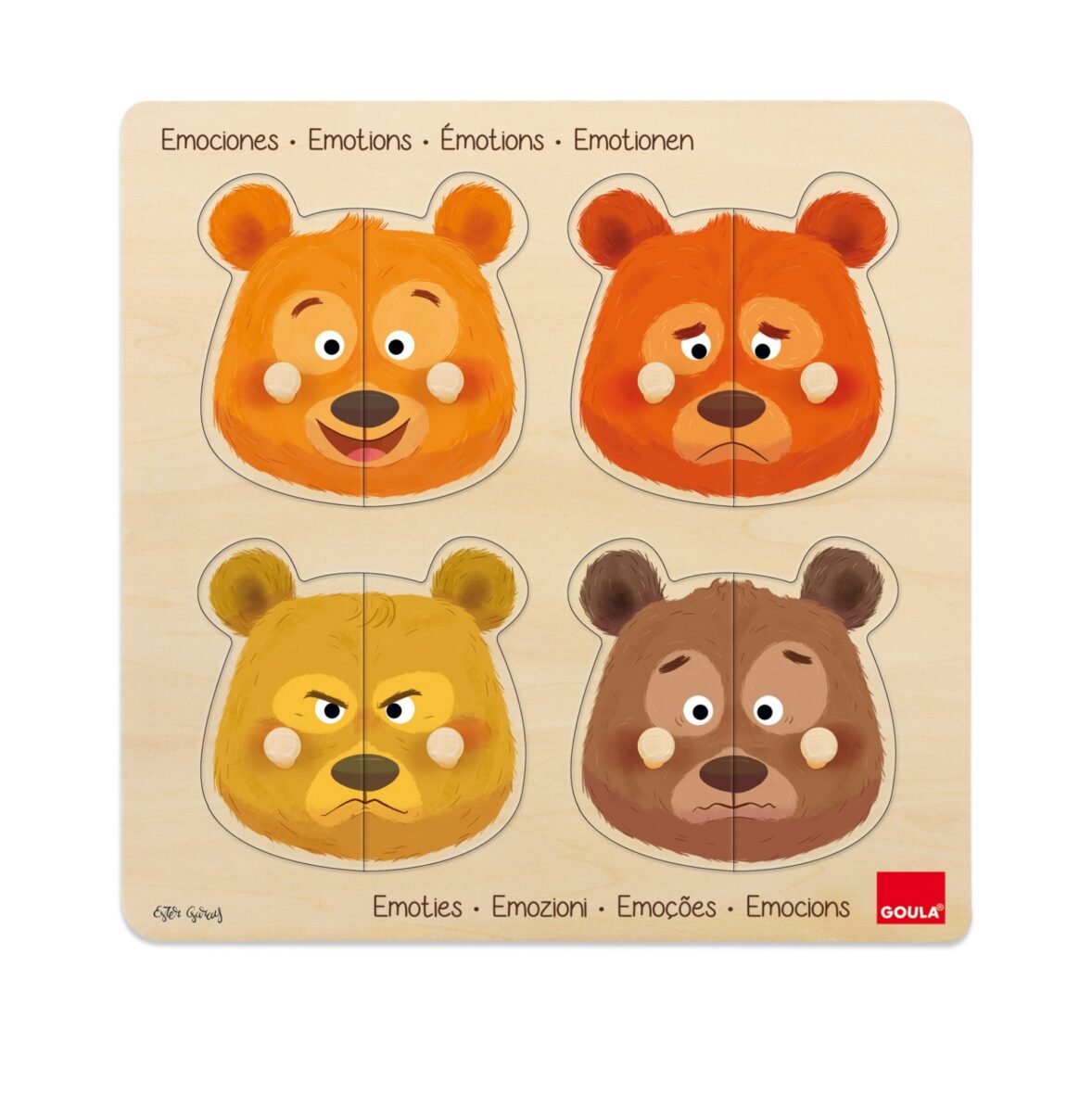 Bebemaman-Goula Puzzle à encastrement Émotions