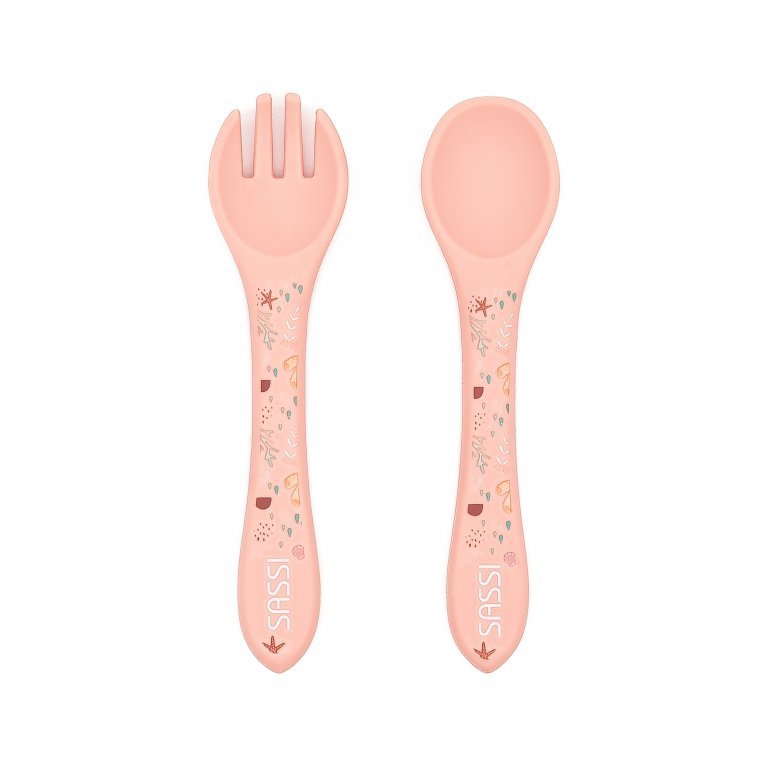 Sassi Fourchette et cuillère en silicone Slurpy le poulpe