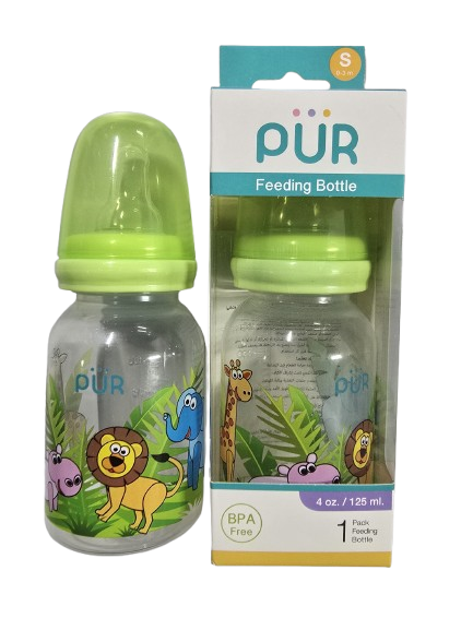 Pur Biberon Animaux Vert 125ml 0-3 mois