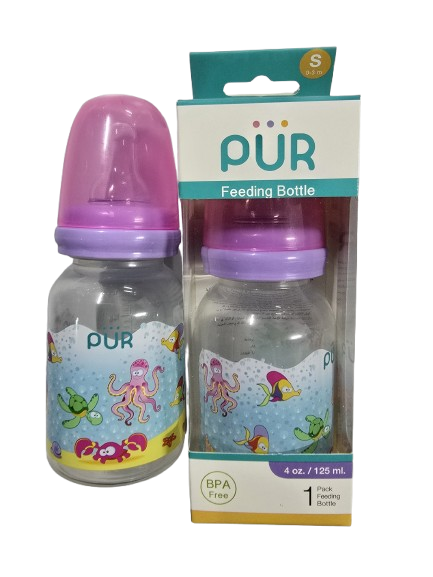 Pur Biberon Poissons Rose 125ml 0-3 mois