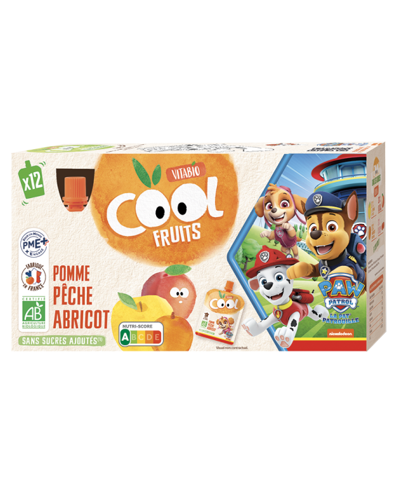 Vitabio Cool Fruits Pomme Peche Abricot 12x90g