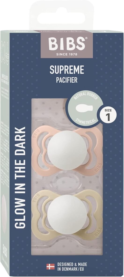 Bebemaman Bibs Lot de 2 Sucettes Supreme Symétrique Glow Blush Vanilla 0-6mois