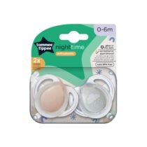 Bebemaman Tommee Tippee Lot de 2 Sucettes Nightime 0-6 mois Rose 1